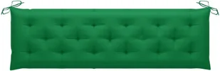 vidaXL Ławka ogrodowa z zieloną poduszką, 175 cm, lite drewno tekowe 3062804 - Ławki ogrodowe - miniaturka - grafika 6