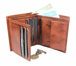 Wild Portfel Męski Skórzany JENNIFER JONES 5706 Skóra Licowa Mały Pionowy Bez Zapięcia - Portfele - miniaturka - grafika 6