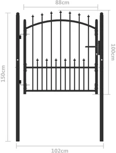 vidaXL Lumarko Furtka ogrodzeniowa z grotami, stalowa, 100x100 cm, czarna! 146398 - Akcesoria do ogrodzeń - miniaturka - grafika 5