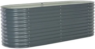 vidaXL Donica ogrodowa z galwanizowanej stali, 240x80x81 cm, szara - Donice - miniaturka - grafika 4