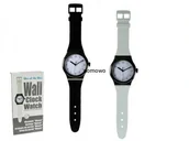 Zegary - ZEGAR ŚCIENNY- ZEGAREK Z PASKIEM CZARNY - miniaturka - grafika 1