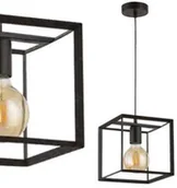 Lampy sufitowe - Sigma czarna lampa wisząca CUBE 32048 kwadratowa lampa sufitowa metalowa klatka w stylu loft - miniaturka - grafika 1