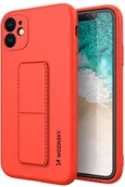 Etui i futerały do telefonów - Wozinsky Kickstand Case elastyczne silikonowe etui z podstawką iPhone 12 czerwony - miniaturka - grafika 1