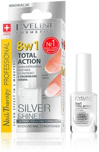 Eveline 8in1 Total Action, odżywka do paznokci z drobinkami srebra Silver Shine, 12 ml - Odżywki do paznokci - miniaturka - grafika 4