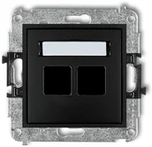 Gniazdka elektryczne - Karlik MINI Mechanizm gniazda multimedialnego podwójnego bez modułu (standard Keystone) 12MGM-2P, kolor czarny mat 12MGM-2P - miniaturka - grafika 1
