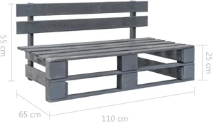 vidaXL Ogrodowa ławka z palet, drewno FSC, szara - Ławki ogrodowe - miniaturka - grafika 5