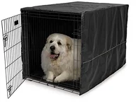 Sprzęt podróżny i transportery dla psów - MidWest okładka dla psów klatka, czarny, Kamuflaż-tkaniny mieszanej z poliestru lub wytrzymała mieszanka bawełny i/poliester z powłoką Teflon telefon, 122 cm, czarny - miniaturka - grafika 1