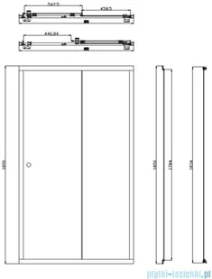 Omnires Bronx kabina prysznicowa 110x90x185cm przejrzyste S2050110+10P90 - Kabiny prysznicowe - miniaturka - grafika 2