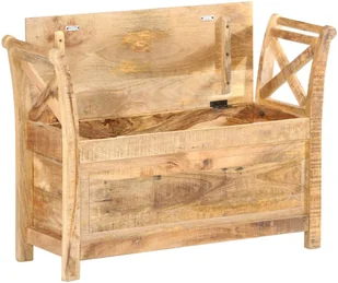 vidaXL Ławka do przedpokoju, 103x33x72 cm, lite drewno mango vidaXL - Ławki do przedpokoju - miniaturka - grafika 5