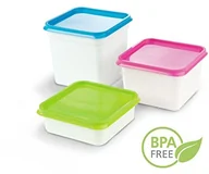 Pojemniki kuchenne - DBP Plastics DBP żywności kontener z pokrywką, 10 sztuk  wykonany z tworzywa sztucznego bez BPA, zapewnia zamrażarka, kuchenka mikrofalowa, nadaje się do mycia w zmywarce, 3 różne możliwości V-000394 - miniaturka - grafika 1