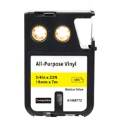 Dodatki do drukarek i skanerów - DYMO RHINO strefadrukarek.pl Taśma do XTL winylowa 1868772 żółta czarny nadruk 19mm x 7m - zamiennik PROMOCJA! XTL-1868772 - miniaturka - grafika 1