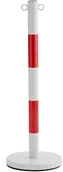 Wyposażenie miejsc publicznych - AJ Produkty Słupek metalowy, 1000 mm, biały/czerwony - miniaturka - grafika 1