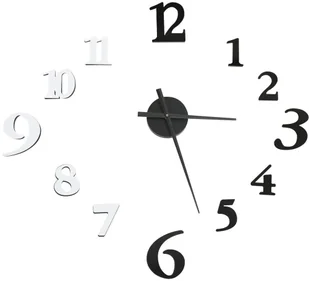 VidaXL Lumarko Zegar ścienny 3D, nowoczesny design, czarno-biały, 100 cm, XXL 325150 VidaXL - Zegary - miniaturka - grafika 4