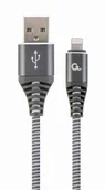 Kable USB - Gembird KABEL PREMIUM USB 2.0 DO 8-PIN (METALOWE WTYKI,OPLOT NYLONOWY) 1M, SZARO/BIAŁY CC-USB2B-AMLM-1M-WB2 - miniaturka - grafika 1