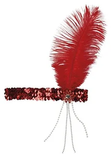 Boland Opaska elastyczna "Retro Lata 20" czerwona GODAN 00618 - Dodatki do strojów karnawałowych - miniaturka - grafika 2