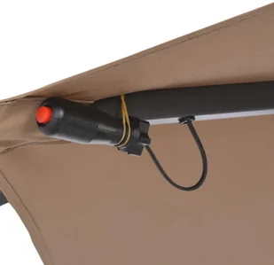 vidaXL Parasol wiszący z LED i stalowym słupkiem, 300 cm, taupe - Parasole ogrodowe - miniaturka - grafika 8