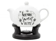 Dzbanki i imbryki - Bella Fiore BELLA FIORE DZBANEK Z PODGRZEWACZEM 1L BIAŁO CZARNY ITALIAN DESIGNE SWEET HOME 18987 18987 - miniaturka - grafika 1