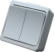 Wyłączniki światła i elektryczne - Decento podwójny świecznikowy Jantar IP44 biały - miniaturka - grafika 1