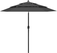 Parasole ogrodowe - vidaXL 3-poziomowy parasol na aluminiowym słupku, antracytowy, 2,5 m 313862 - miniaturka - grafika 1