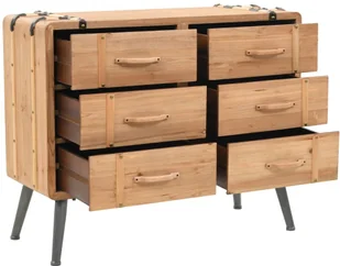 vidaXL Szafka z szufladami, lite drewno jodłowe, 91 x 35 x 73 cm - Komody - miniaturka - grafika 9