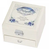 Pudełka i szkatułki - Murrano Szkatułka na Biżuterię Kremowa z Nadrukiem Diament SZKT-BB-006 - miniaturka - grafika 1