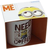 Kubki - Pyramid International MG23092 kubek ceramiczny z napisem Need Coffee, wielokolorowy, wymiary: 8,5 x 12 x 10,5 cm MG23092 - miniaturka - grafika 1