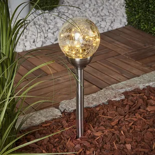 Best Season Lampa solarna wbijana w ziemię ze szklaną kulą - Lampy ogrodowe - miniaturka - grafika 2