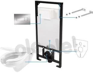 Deante VITAL Zestaw podtynkowy do WC 6w1 CDVS6WPW CDVS6WPW - Stelaże i zestawy podtynkowe do WC - miniaturka - grafika 2