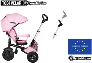 HyperMotion Rowerek trójkołowy Tobi Velar + folia przeciwdeszczowa - różowy TOBI VELAR PINK - Rowerki trójkołowe - miniaturka - grafika 19