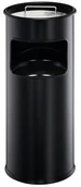 Kosze na śmieci - Durable Kosz na śmieci metalowy z popielnicą 17l - czarny 333001 - miniaturka - grafika 1