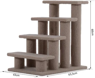 PawHut DRAPAK SCHODKI DLA KOTA PSA 4 STOPNIE JASNY brąz - Drapaki dla kotów - miniaturka - grafika 2
