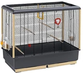 Klatki i wyposażenie dla ptaków - Ferplast ptak Piano 7 dla kanarienvoegel domowe i w kształcie exoten/pasek klatka na ptaki z wysokiej jakości akcesoria i czarnym kratka/wymiary 97 x 58 x 83 cm - miniaturka - grafika 1