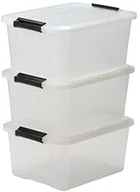 Pudła i pojemniki do przechowywania - Iris 3-częściowy zestaw pudełek z tworzywa sztucznego z pokrywką, transparentny 140064 - miniaturka - grafika 1