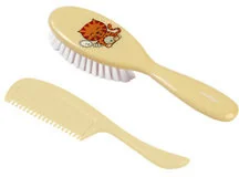 BabyOno Szczoteczka i grzebień do włosów dla dzieci i niemowląt, miękkie włosie, Kremowy - Szczotki do włosów dla dzieci - miniaturka - grafika 2