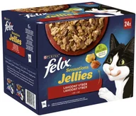 Mokra karma dla kotów - Purina Felix karma dla kota Sensations Jellies wołowina z pomidorami kurczak z marchewką kaczka jagnięcina w pysznej galarecie 4(24x85g) - miniaturka - grafika 1