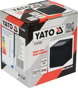 Yato LAMPA ŚCIENNA ZEWNĘTRZNA CZARNA ALUMINIOWA 1XGU10 YT-81901 YT-81901 - Lampy ogrodowe - miniaturka - grafika 3