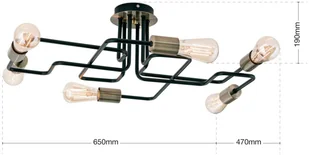 Orion Lampa sufitowa Jailhouse, 6-punktowa - Lampy sufitowe - miniaturka - grafika 5