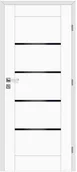 Drzwi wewnętrzne - Voster Skrzydło drzwiowe pokojowe Vinci Nero białe czarna szyba 80 prawe - miniaturka - grafika 1