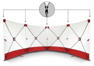 TROTEC Parawan zasłaniający VarioScreen 4*180*180 dzielony pośrodku czerwony - Sprzęt ratunkowy - miniaturka - grafika 3