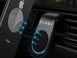 Alogy Magnetyczny uchwyt samochodowy Alogy do kratki czarny 7623X1 - Uchwyty samochodowe do telefonów - miniaturka - grafika 7