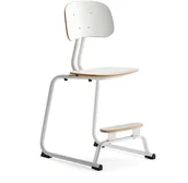 Meble do szkół i przedszkoli - AJ Produkty Krzesło szkolne YNGVE, płozy, biały, 520 mm - miniaturka - grafika 1