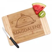 Gadżety dla niej i dla niego - Murrano Bambusowa Deska do Krojenia z Grawerem Danie DSK-BMB2-016 - miniaturka - grafika 1