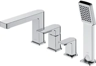 Baterie podtynkowe - Omnires Baretti bateria wannowa 4-otworowa chrom BA7832CR - miniaturka - grafika 1