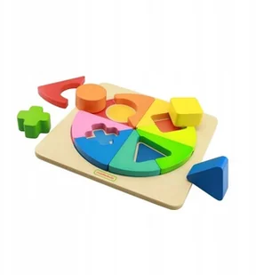 Masterkidz Kolorowa Drewniana Układanka Geometryczna Puzzle Masterkidz MK00569 - Zabawki interaktywne dla dzieci - miniaturka - grafika 4