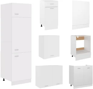vidaXL Lumarko 7-cz. zestaw szafek kuchennych, biały, płyta wiórowa 3067631 - Szafki kuchenne - miniaturka - grafika 4