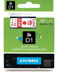 Dymo Standardowa taśma D1 - 9mm x 7m - czerwony/biała - 40915 - Etykiety do drukarek - miniaturka - grafika 3