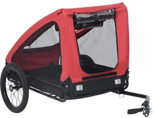 VidaXL Lumarko Przyczepka rowerowa dla zwierzaka, czerwono-czarna 92594 VidaXL - Sprzęt podróżny i transportery dla psów - miniaturka - grafika 2