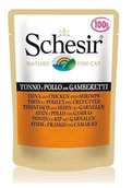 Mokra karma dla kotów - Schesir karma dla kotów saszetka tunczyk z kurczakiem i krewetkami 50g - miniaturka - grafika 1