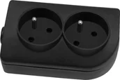 Przedłużacze i rozgałęźniki - Elgotech Listwa przedłużacza 2 gniazdowa z uziemieniem czarna GN-20-2 - miniaturka - grafika 1