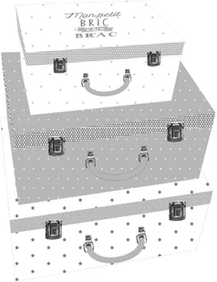 Atmosphera Créateur d'intérieur Atmosphera Créateur d'intérieur, Zestaw 3 kuferków, szary, różowy - Pojemniki na zabawki - miniaturka - grafika 2